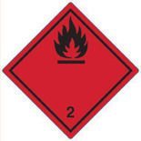 Farligt gods-etiketter, Brandfarliga gaser